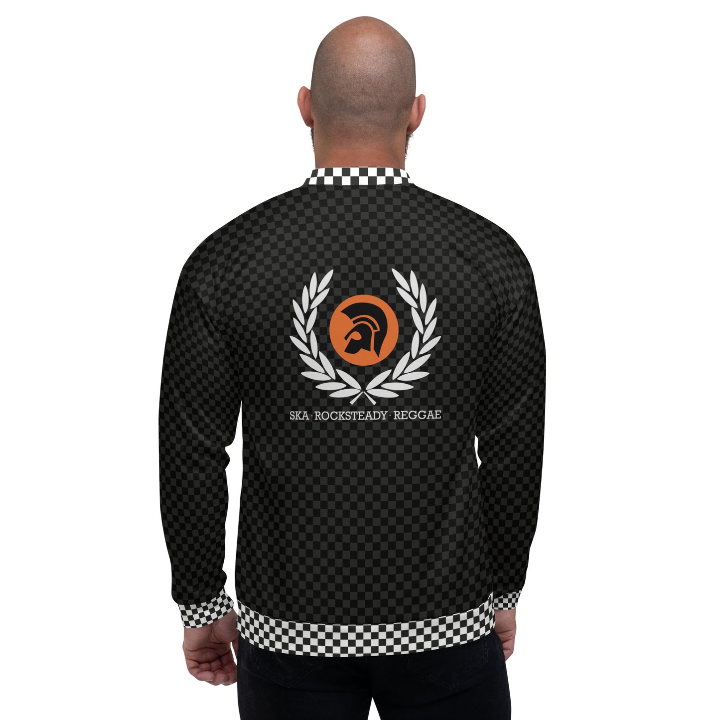 checkered ska trojan music Unisex Bomber Jacket