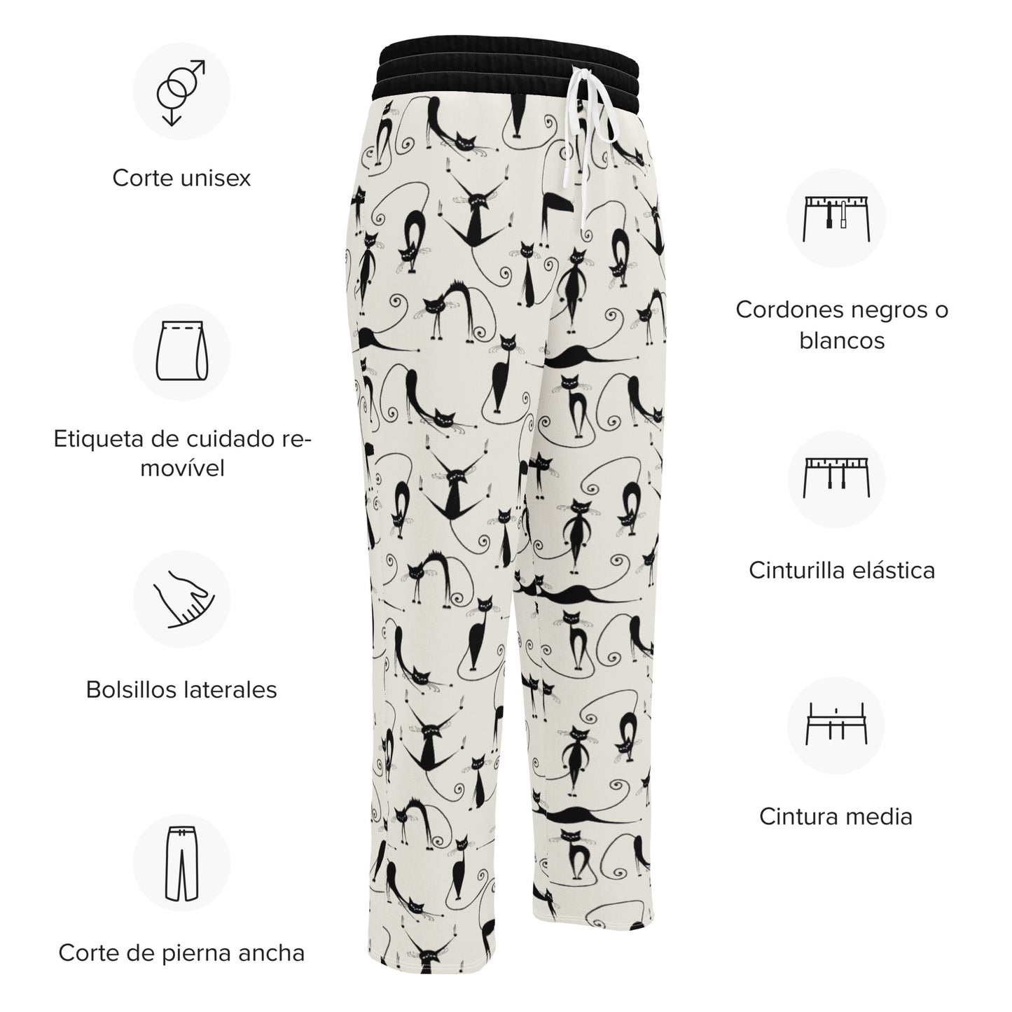 fun cats Wide-leg joggers