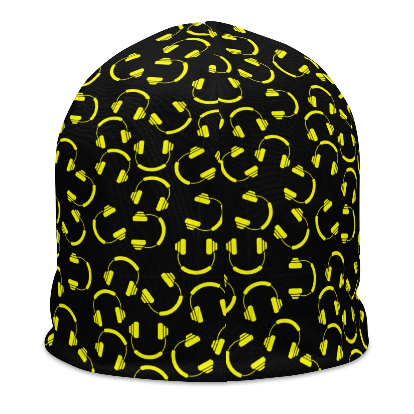 smiley dj headset All-Over Print Beanie