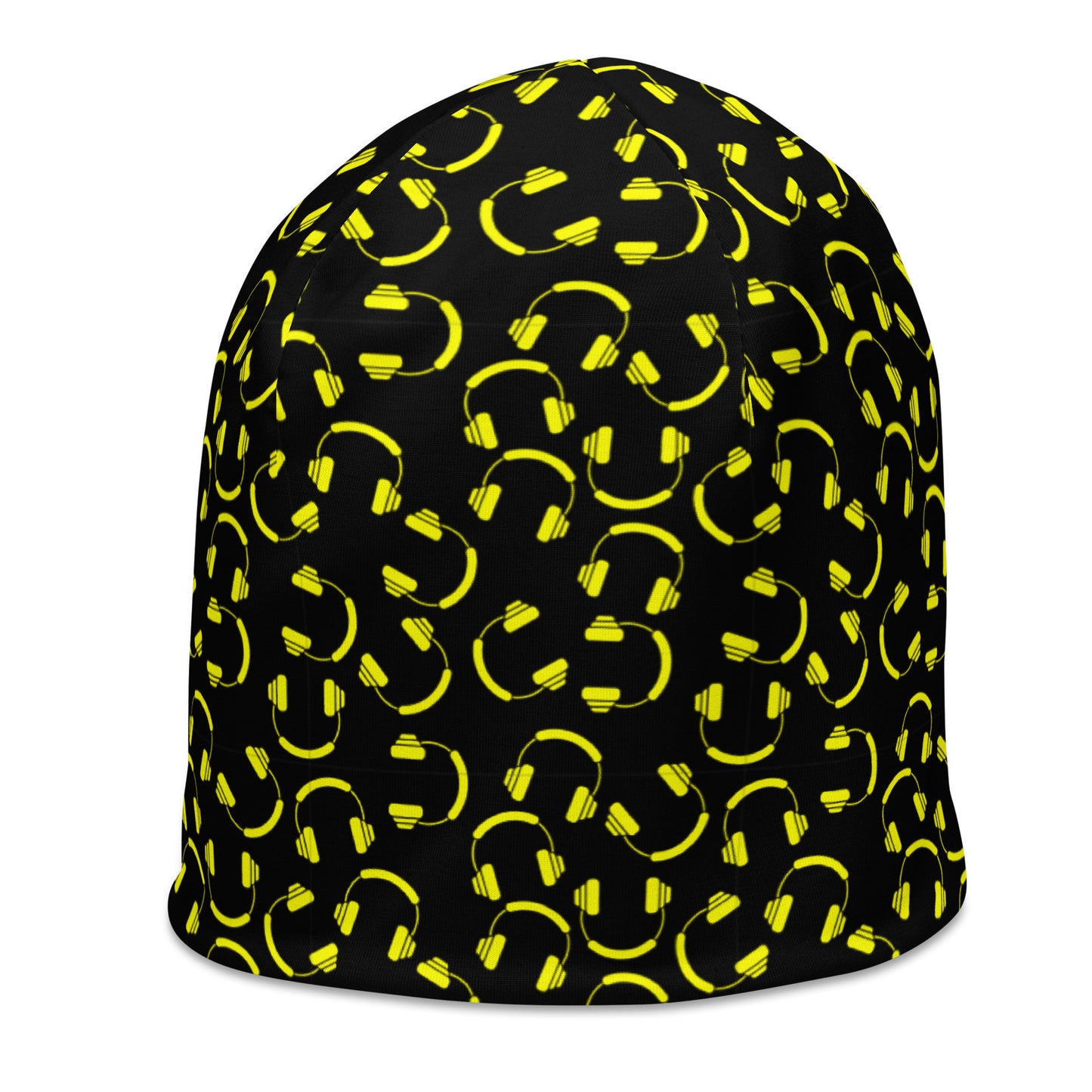 smiley dj headset All-Over Print Beanie