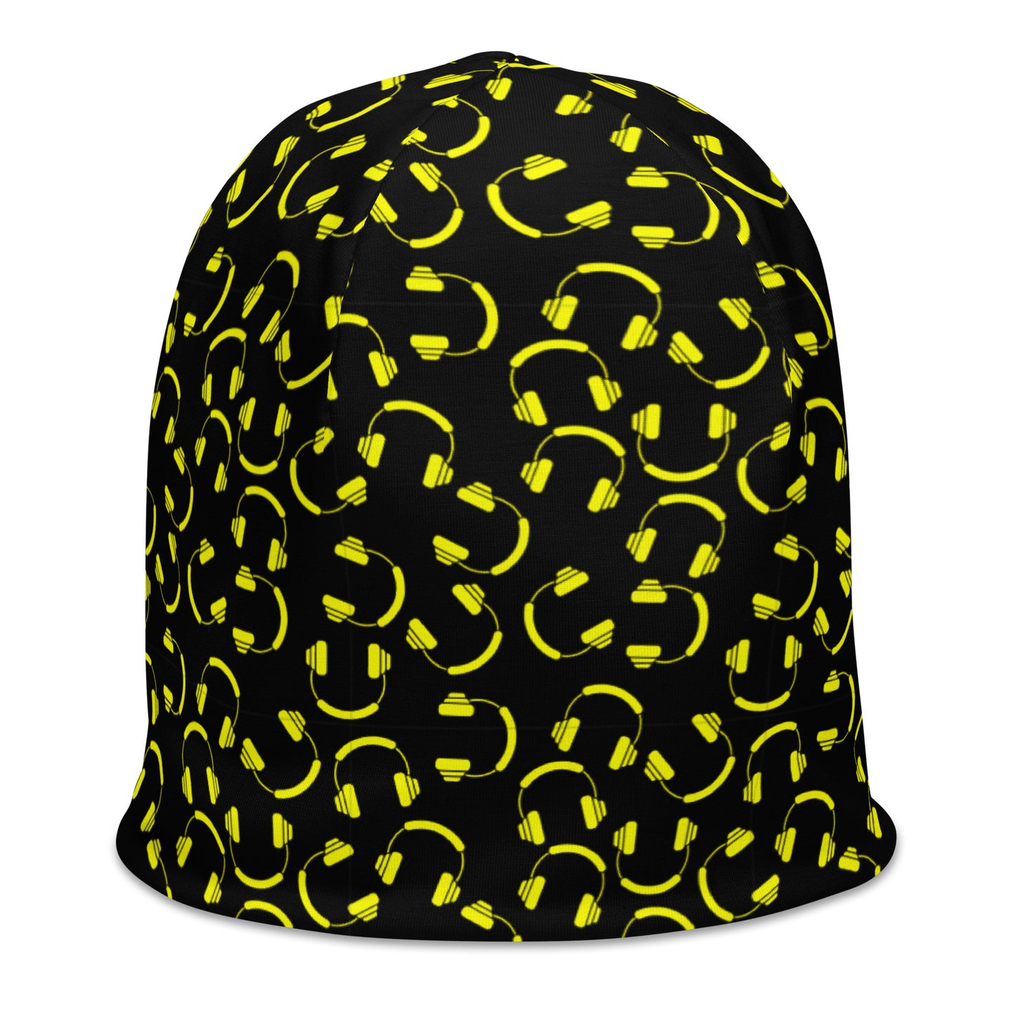 smiley dj headset All-Over Print Beanie