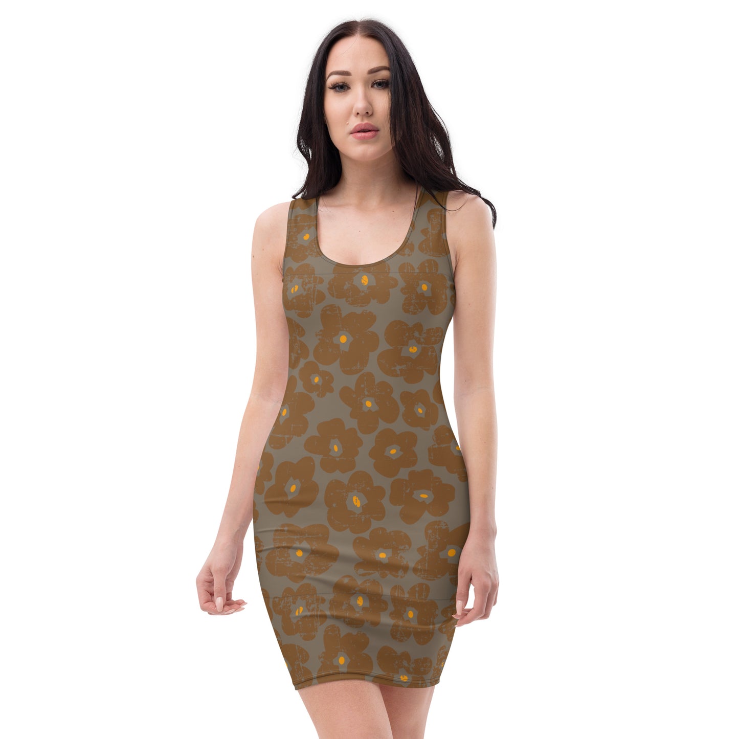 Raw Flower Bodycon dress