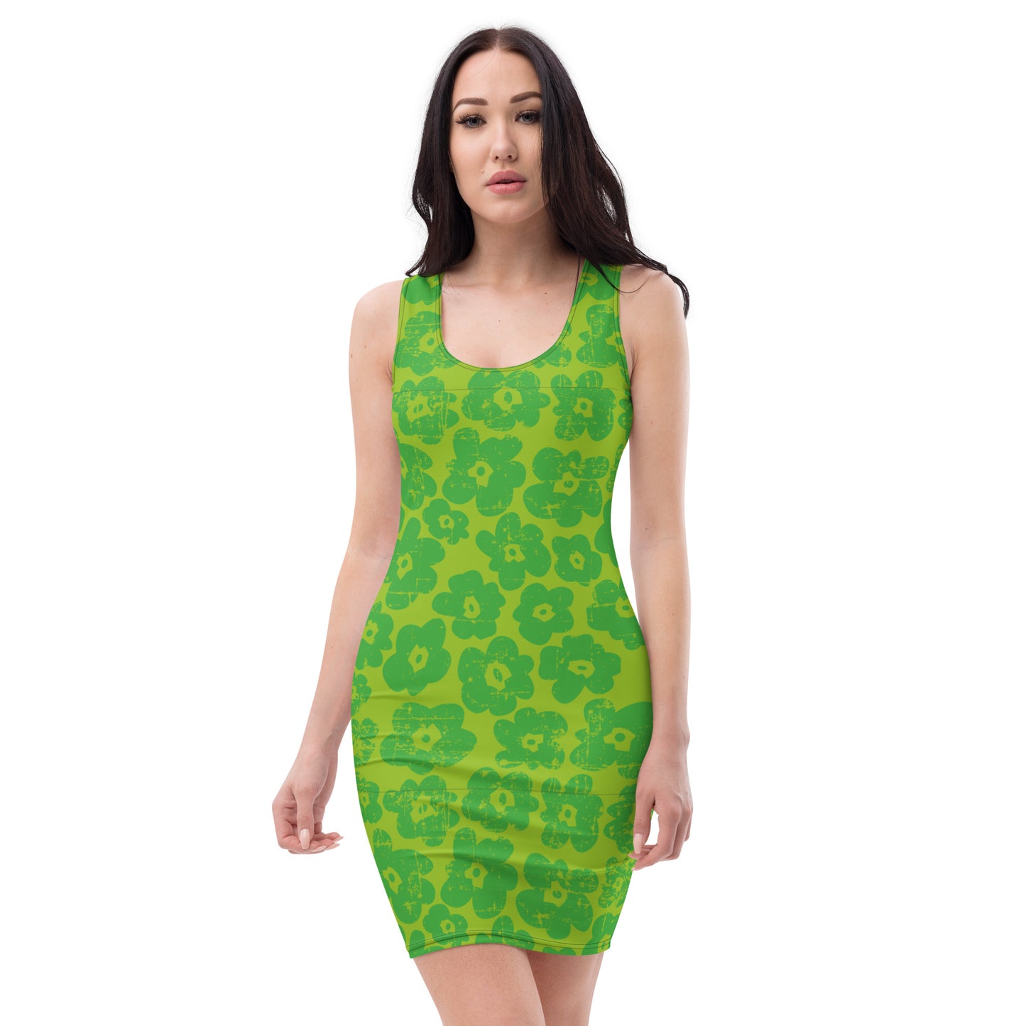 Green Flower Bodycon dress