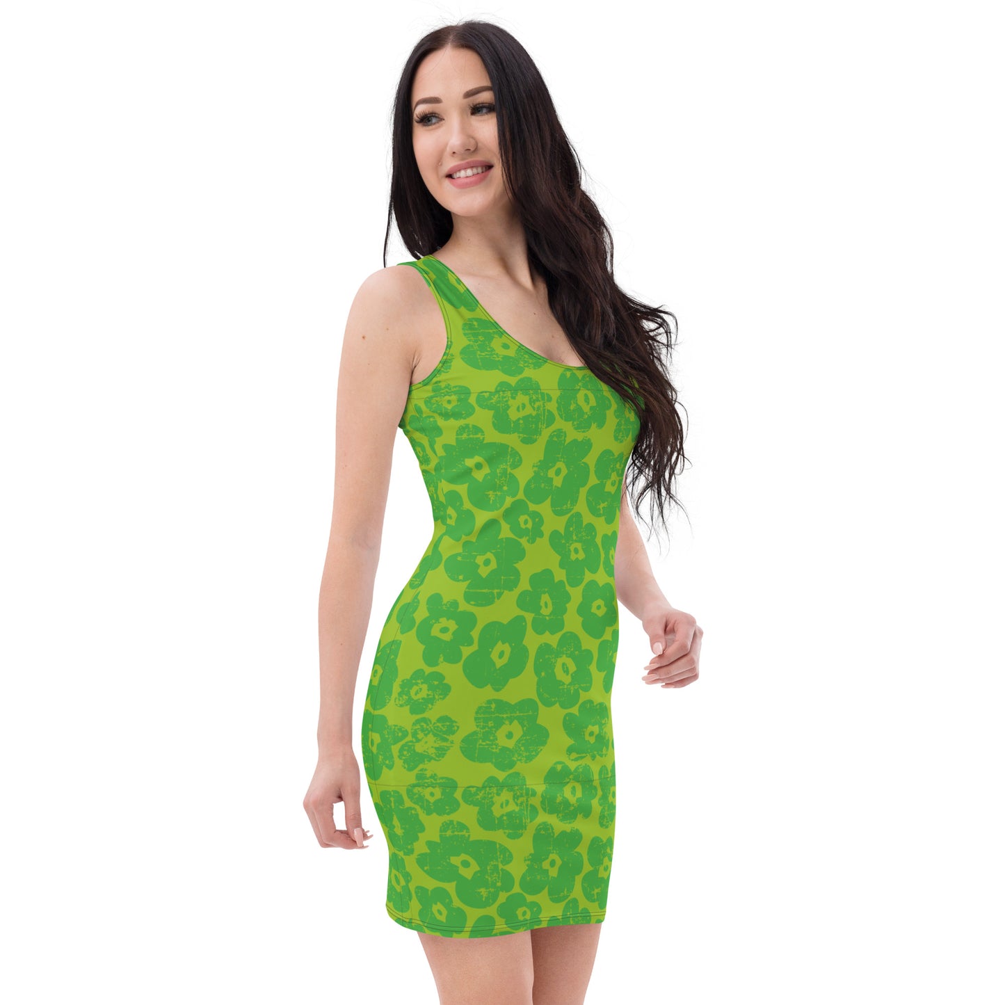 Green Flower Bodycon dress