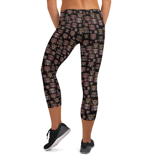 sugar skull Capri Leggings