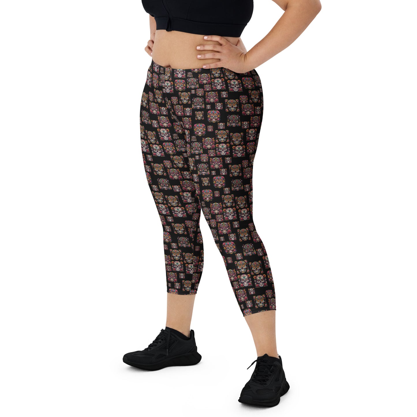 sugar skull Capri Leggings