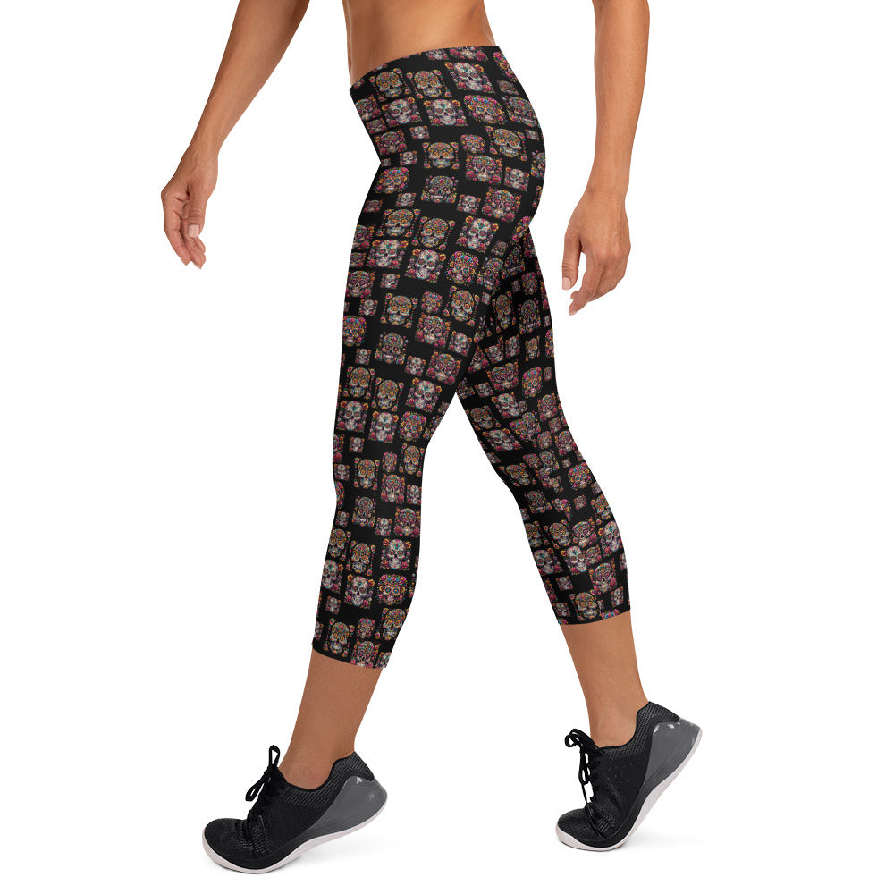 sugar skull Capri Leggings