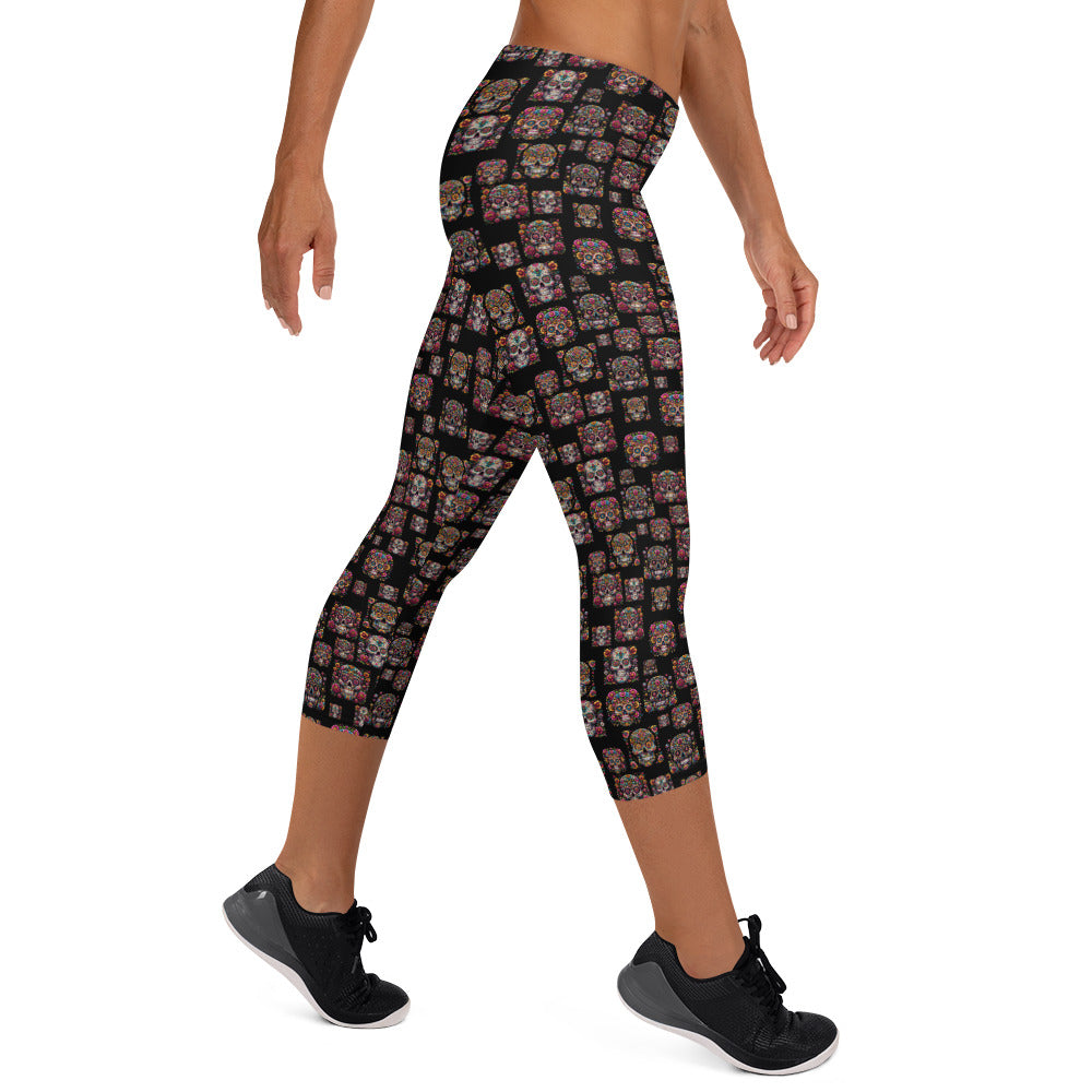 sugar skull Capri Leggings