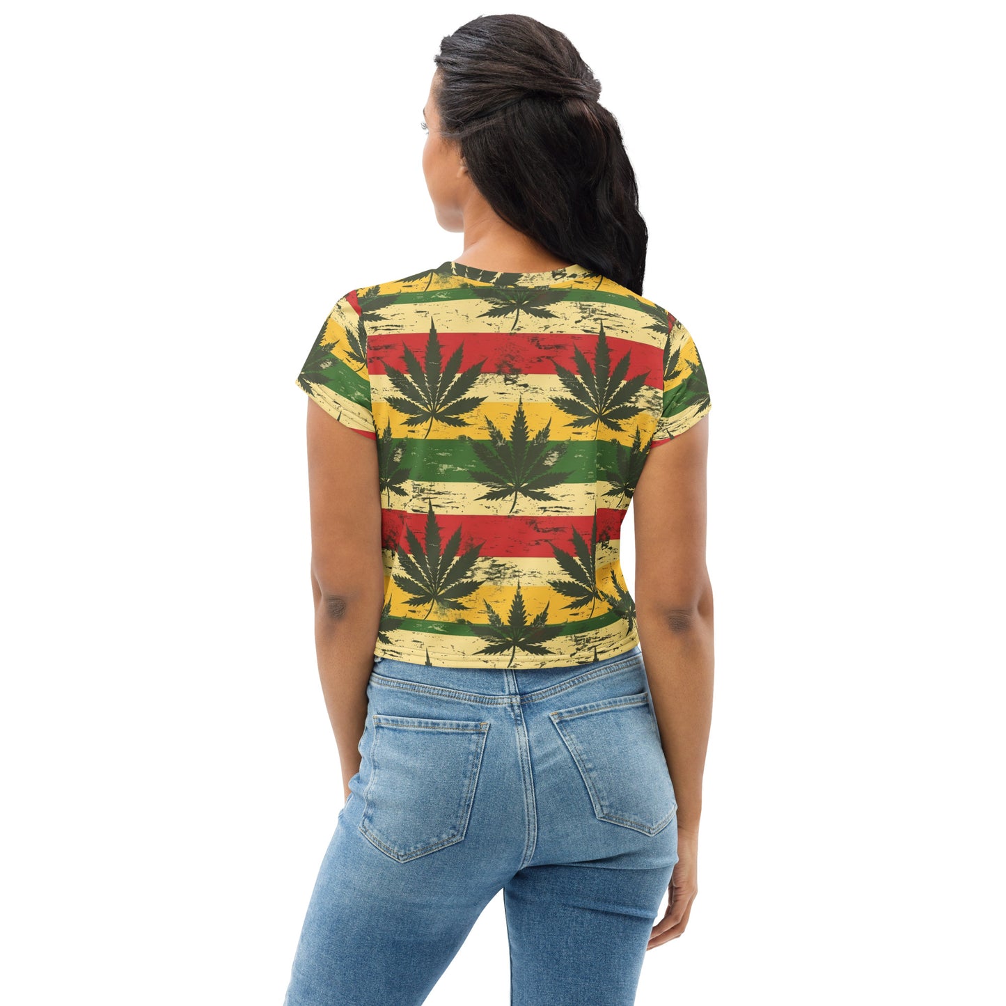 Jamafrican crew All-Over Print Crop Tee