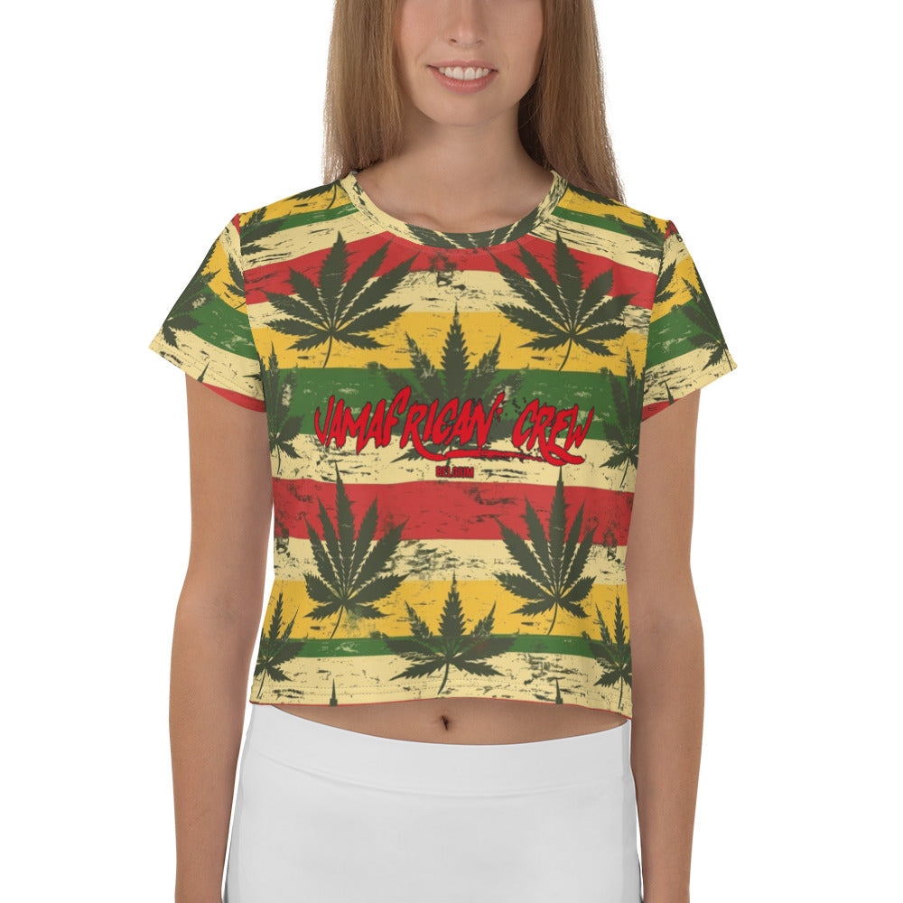 Jamafrican crew All-Over Print Crop Tee