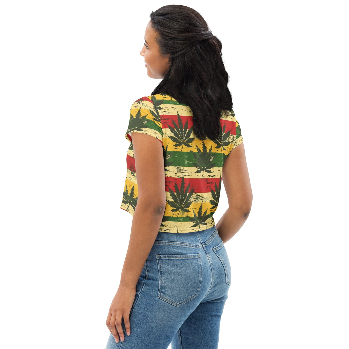 Jamafrican crew All-Over Print Crop Tee