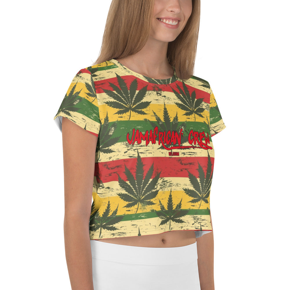 Jamafrican crew All-Over Print Crop Tee