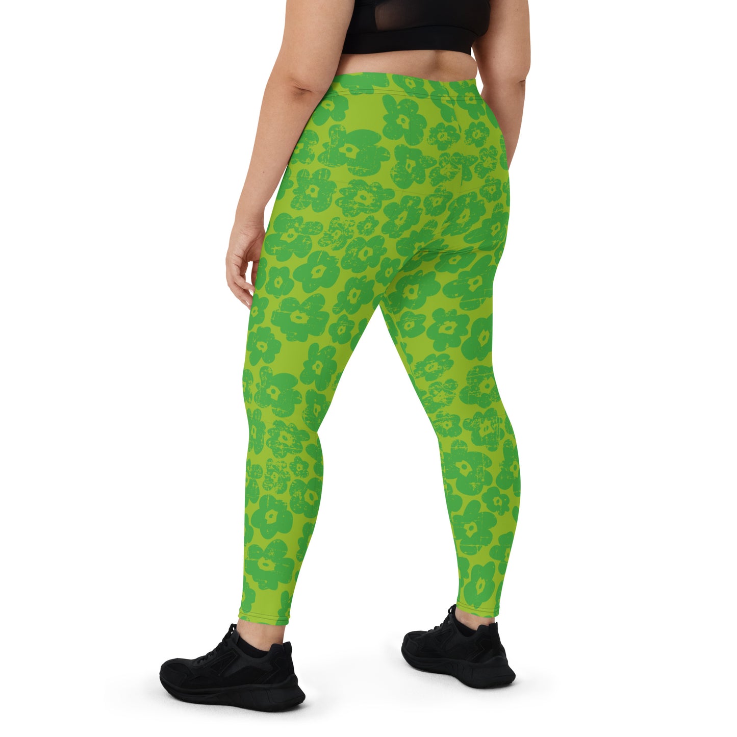 Green Flower Leggings