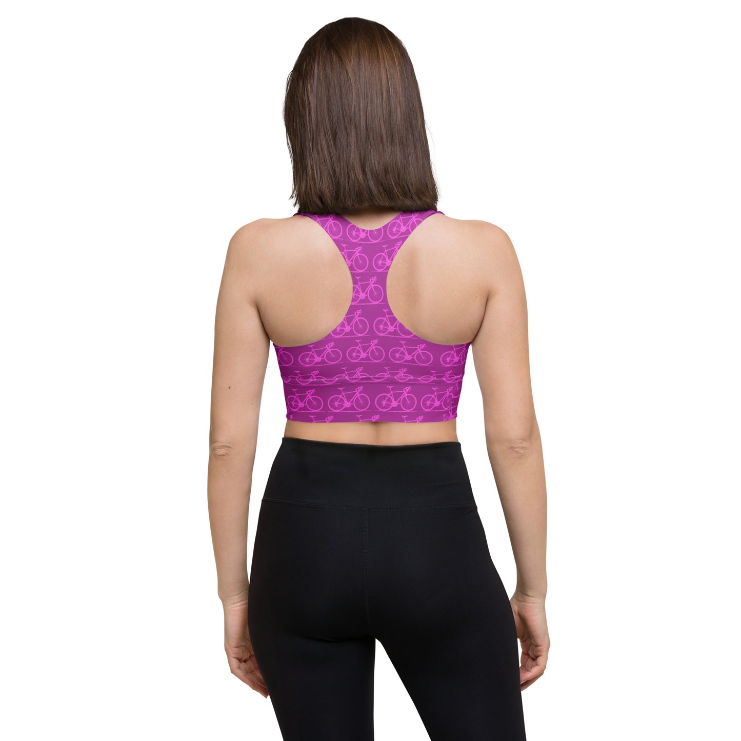 Pink bike Longline sports bra