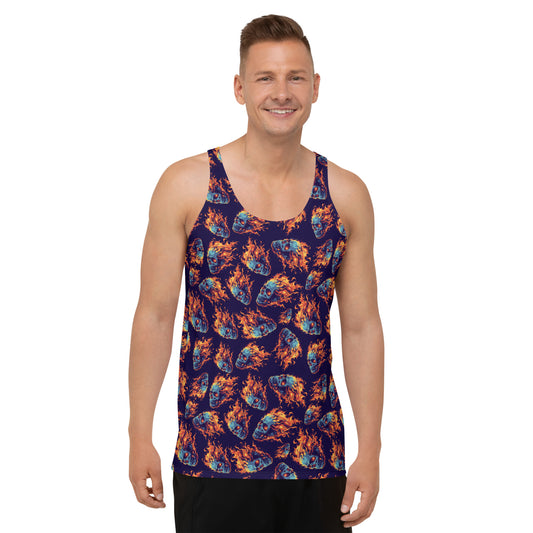 Fire Skull Unisex Tank Top