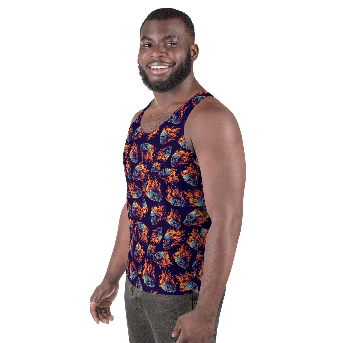 Fire Skull Unisex Tank Top