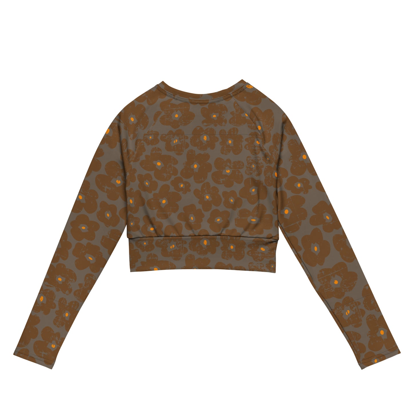 Raw flower Recycled long-sleeve crop top