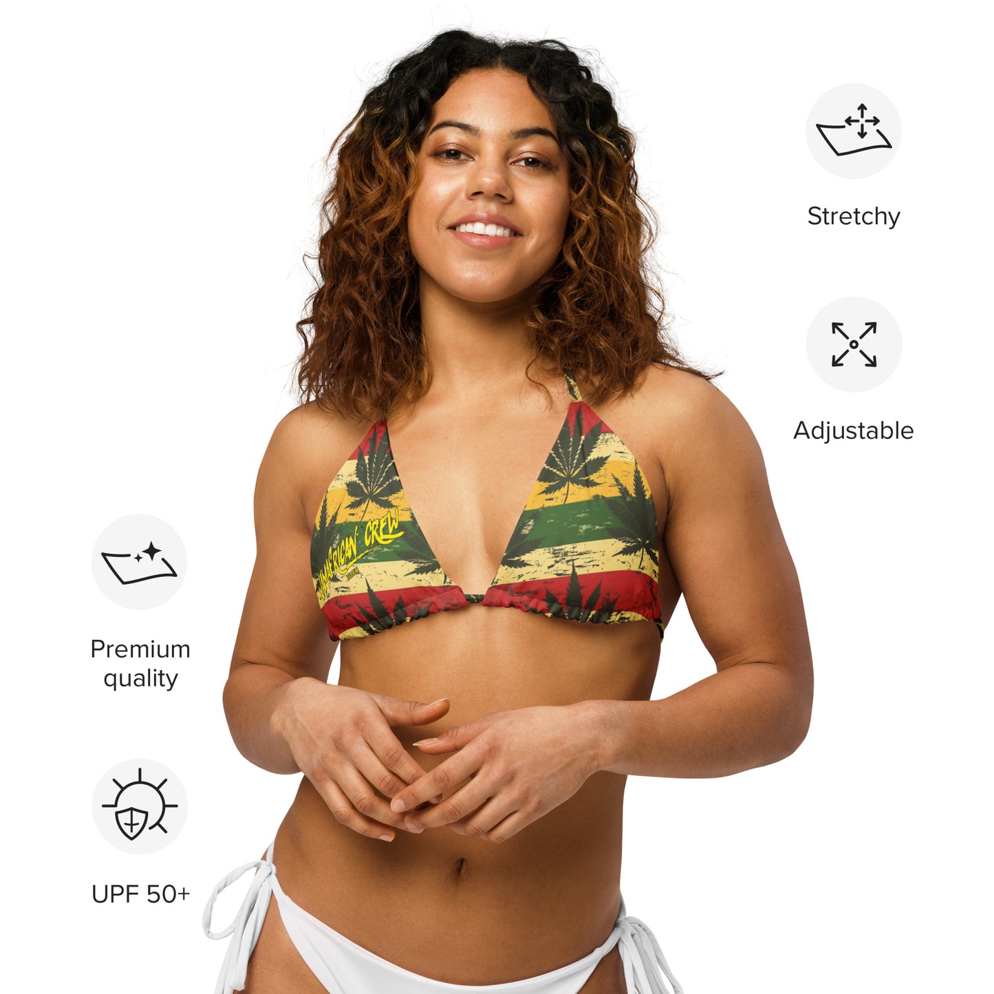 Jamafrican crew All-over print recycled string bikini top