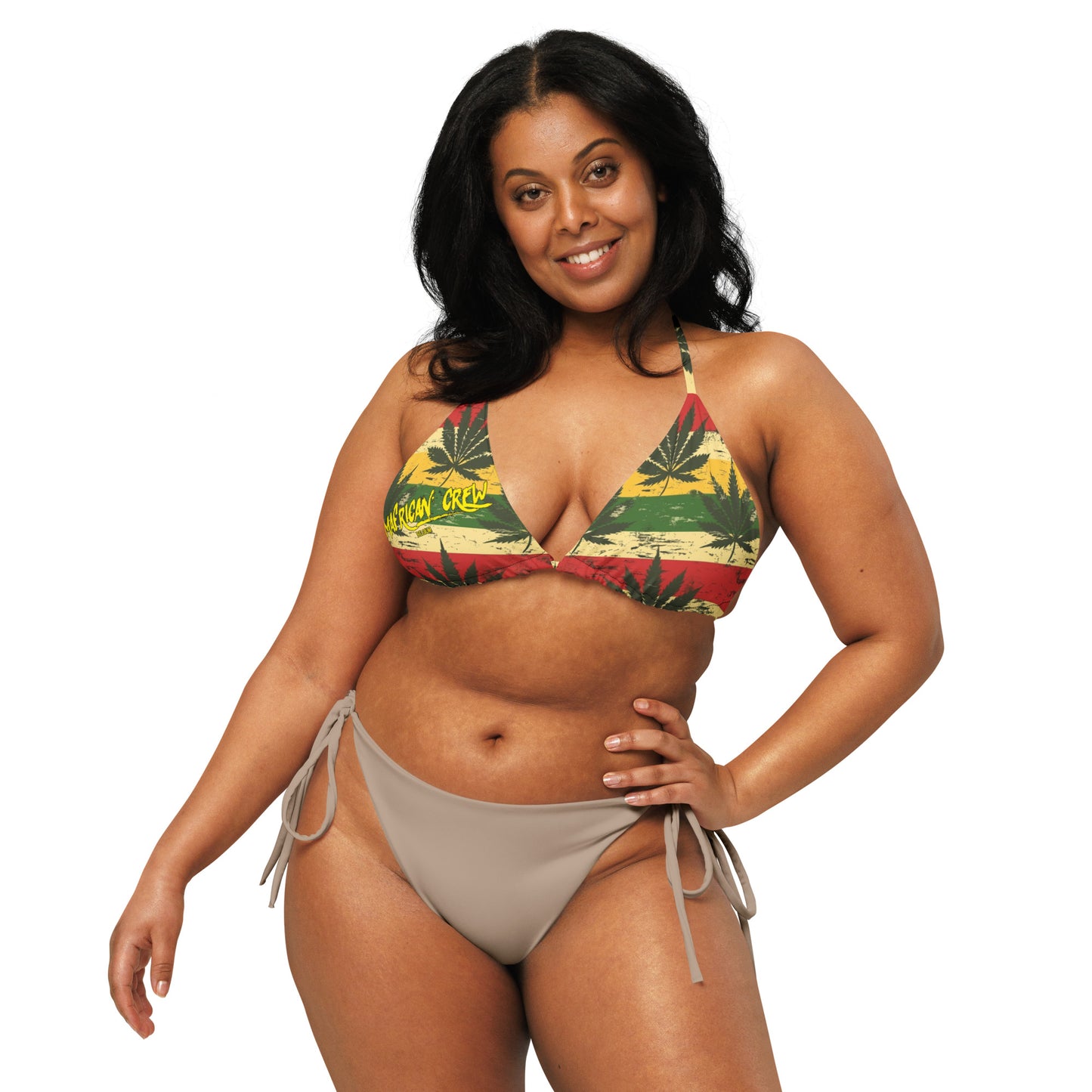 Jamafrican crew All-over print recycled string bikini top