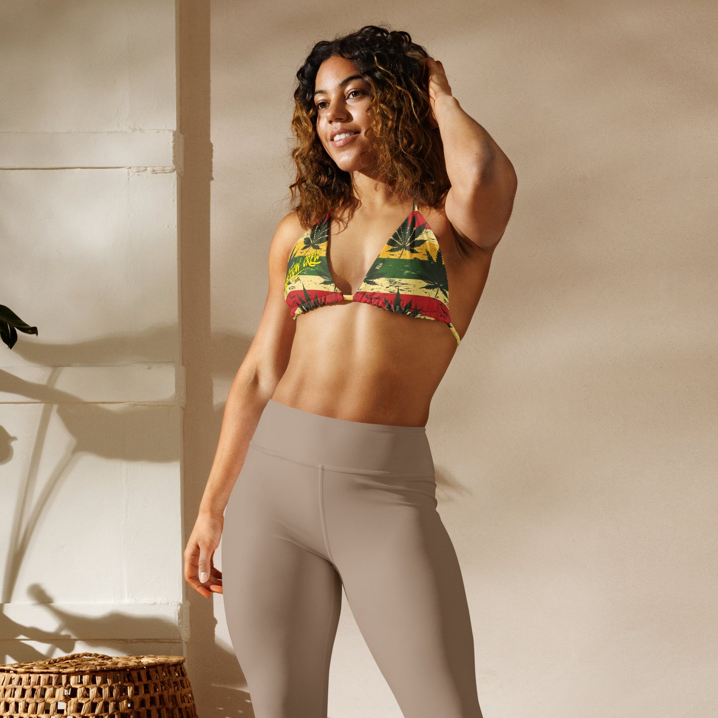 Jamafrican crew All-over print recycled string bikini top