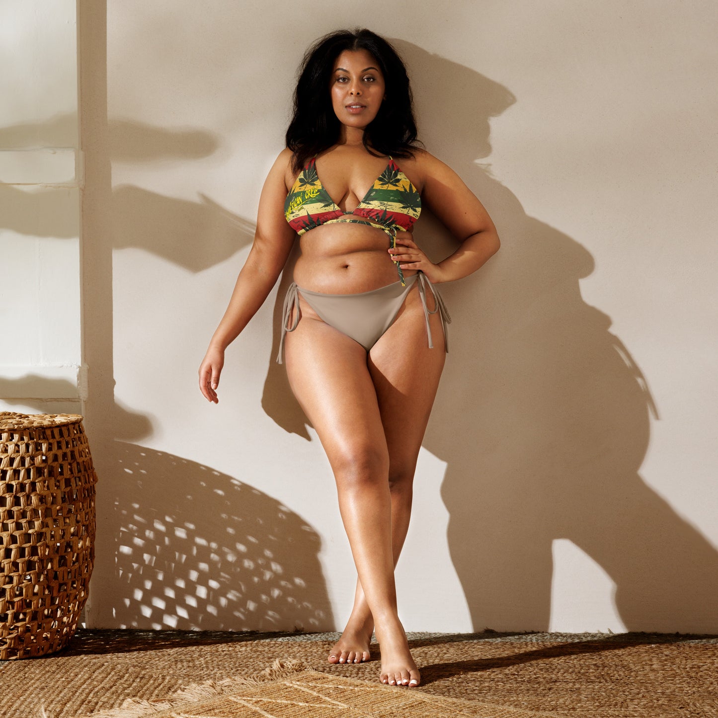 Jamafrican crew All-over print recycled string bikini top