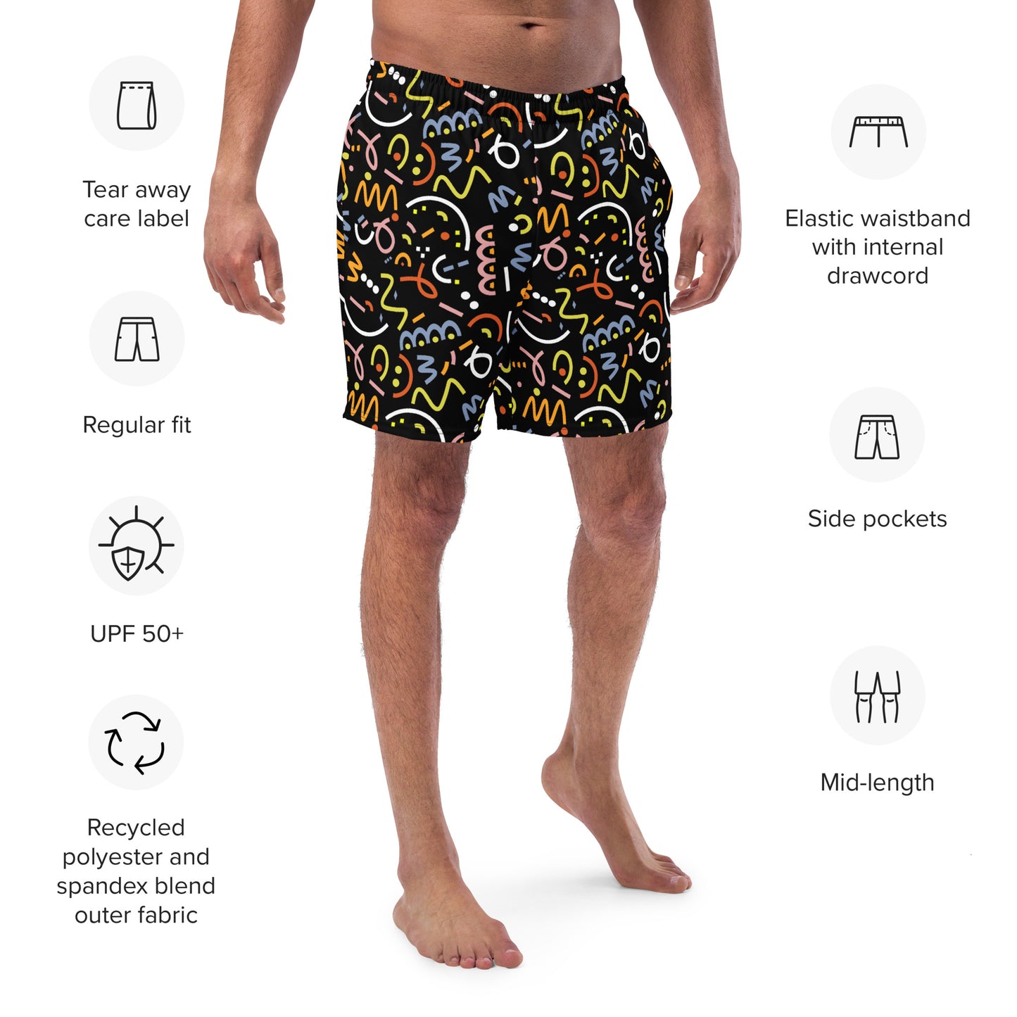 Balls and stripes Men's swim trunks