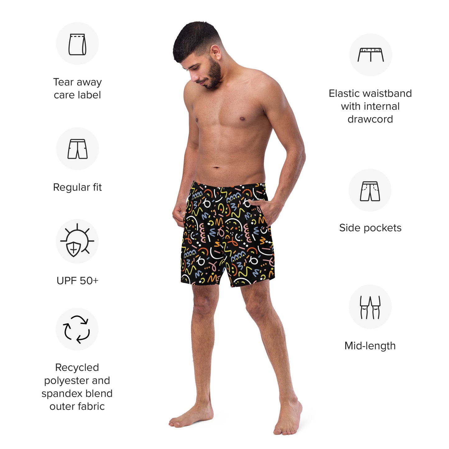 Balls and stripes Men's swim trunks