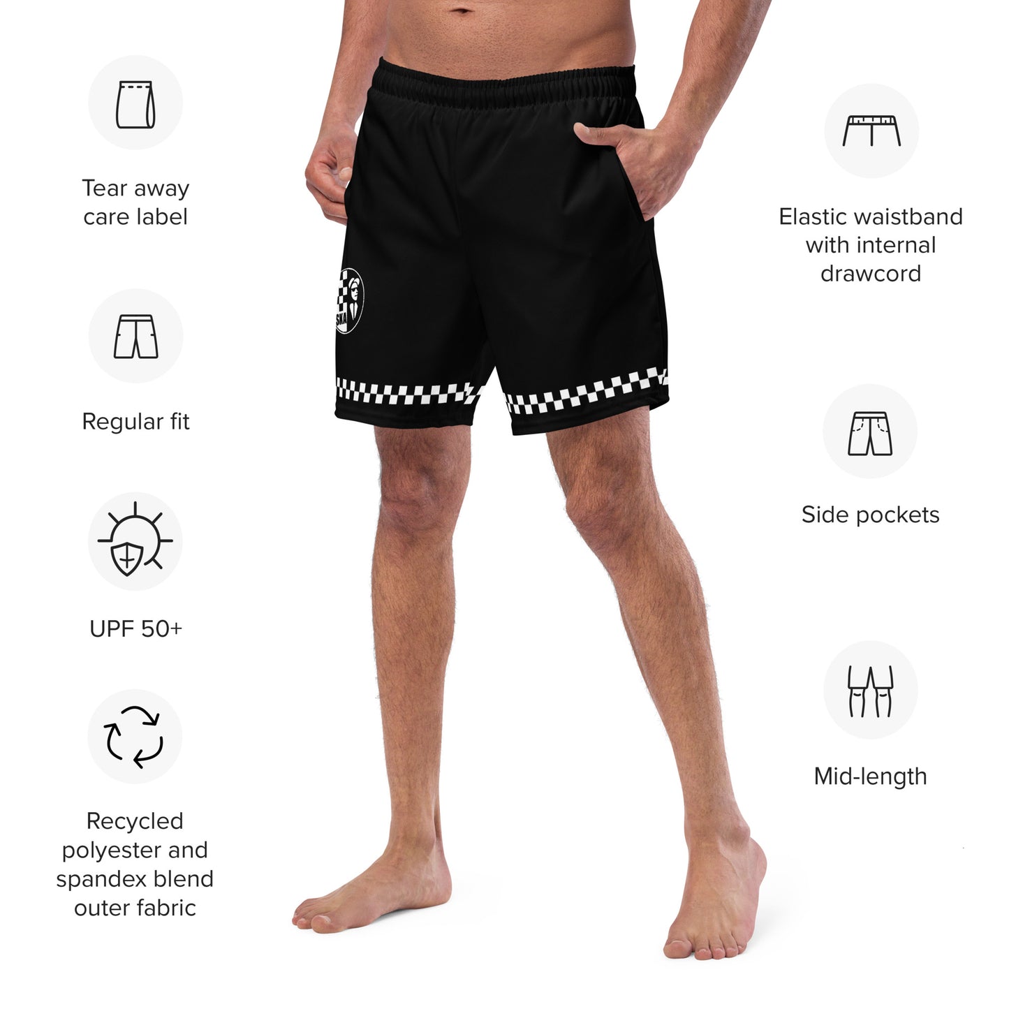 2 tone Ska Men's swim trunks