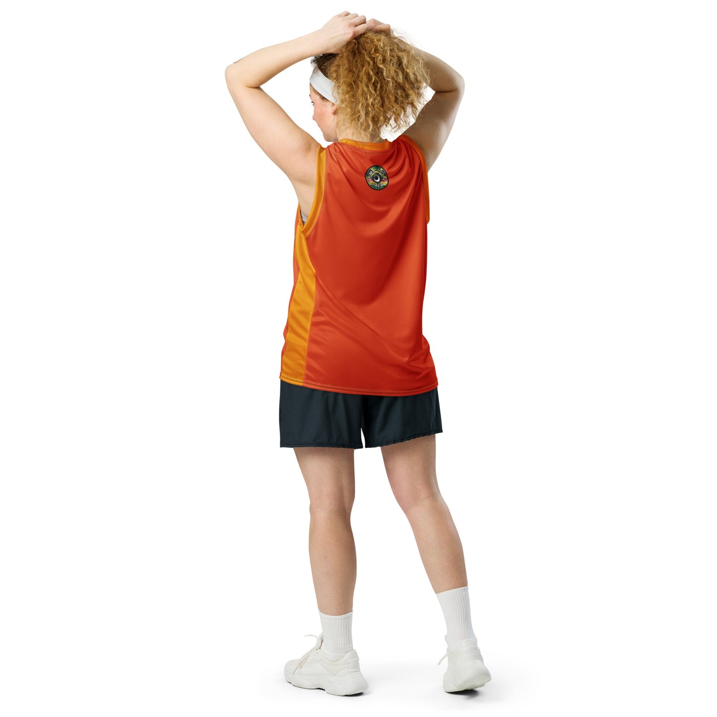 Jamafrican crew Recycled unisex basketball jersey orange