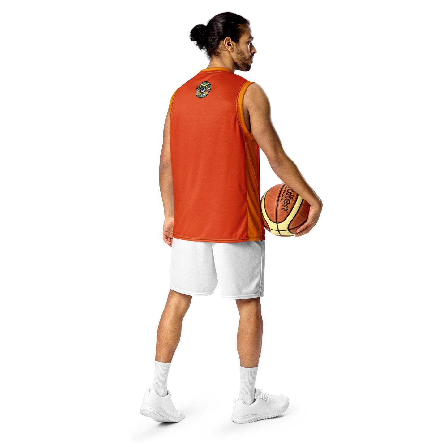 Jamafrican crew Recycled unisex basketball jersey orange