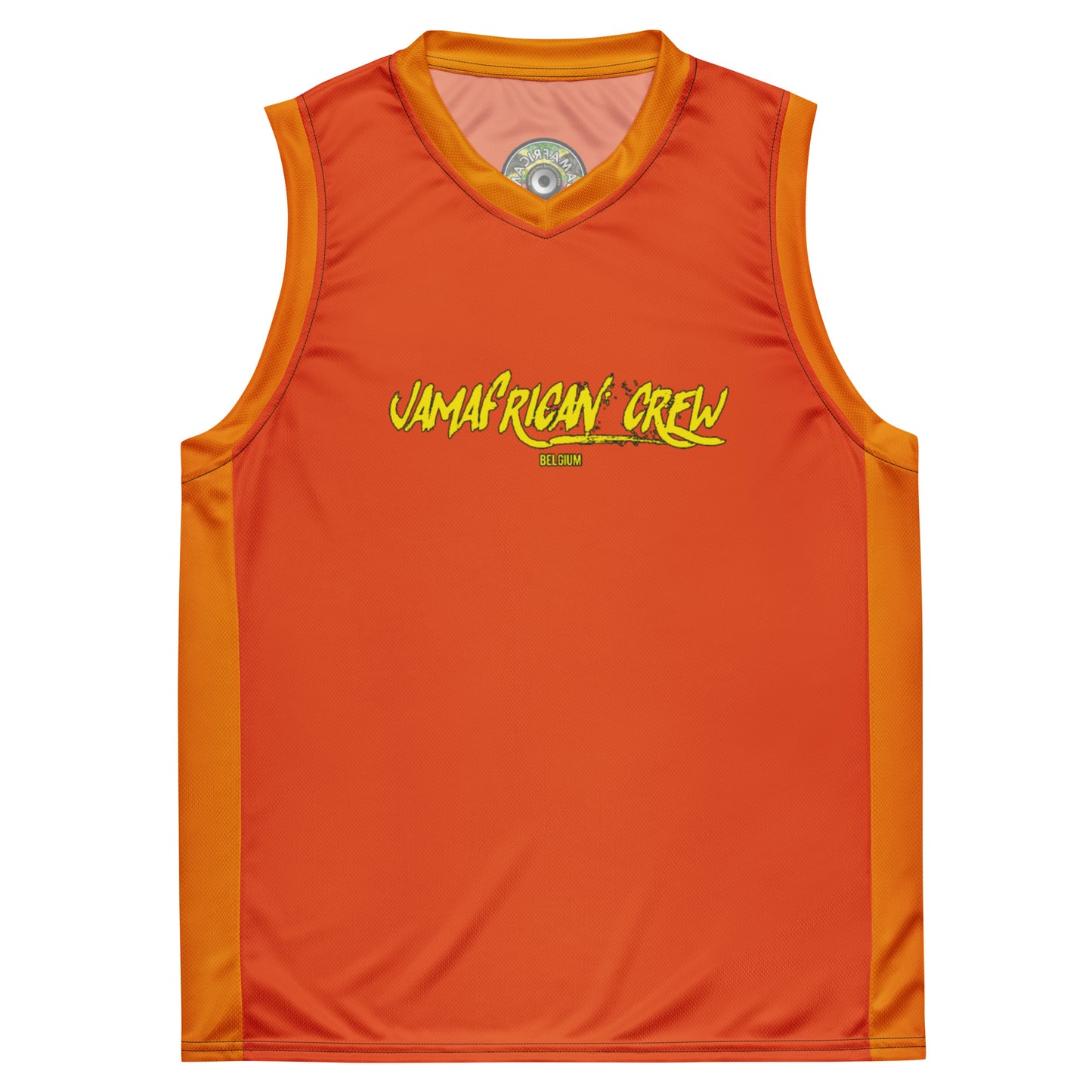 Jamafrican crew Recycled unisex basketball jersey orange