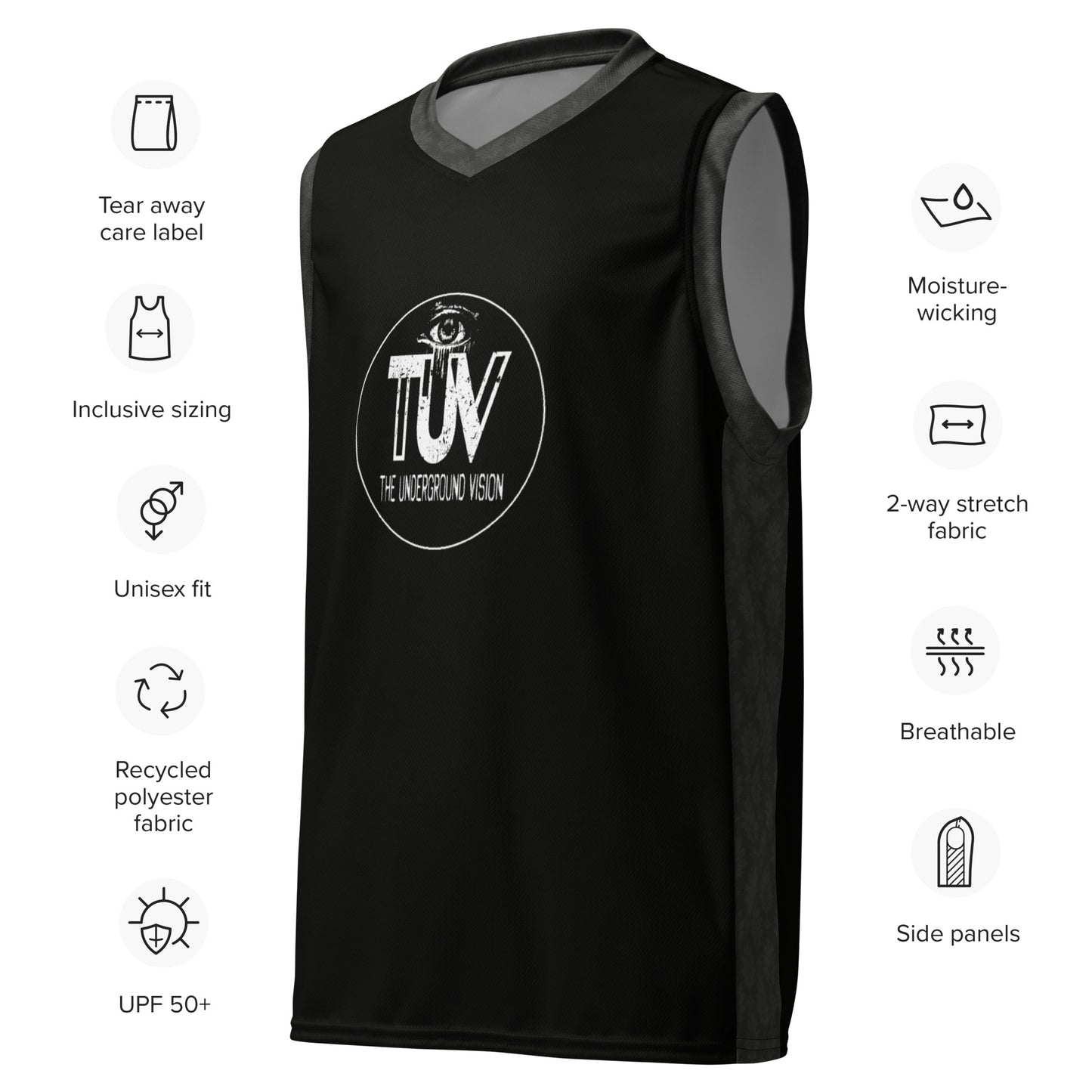 TUV the Undergound Vision Recycled unisex basketball jersey