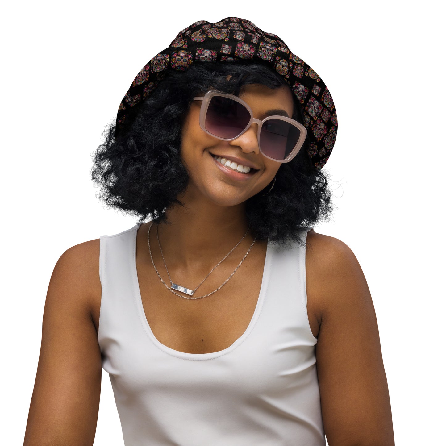 Sugar skull Reversible bucket hat