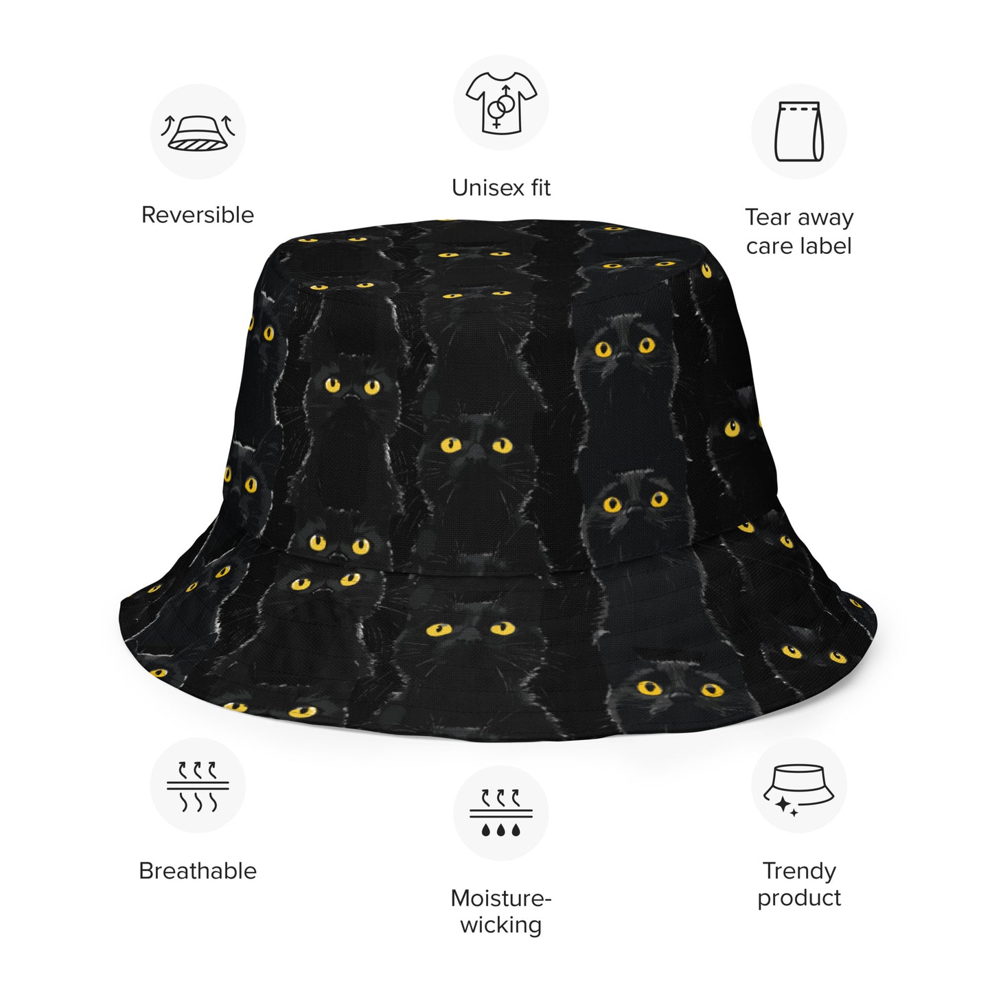 Black Pussy Reversible bucket hat