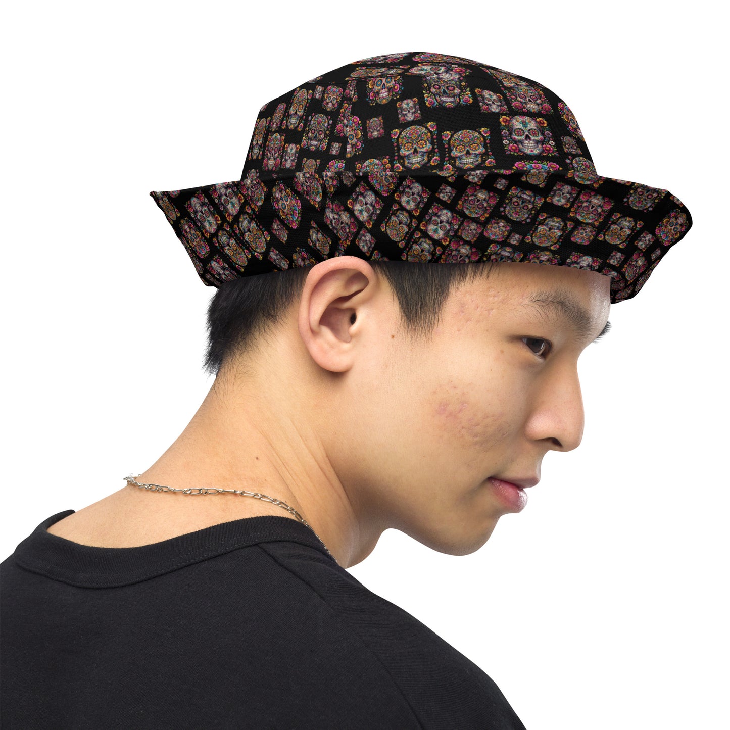 Sugar skull Reversible bucket hat