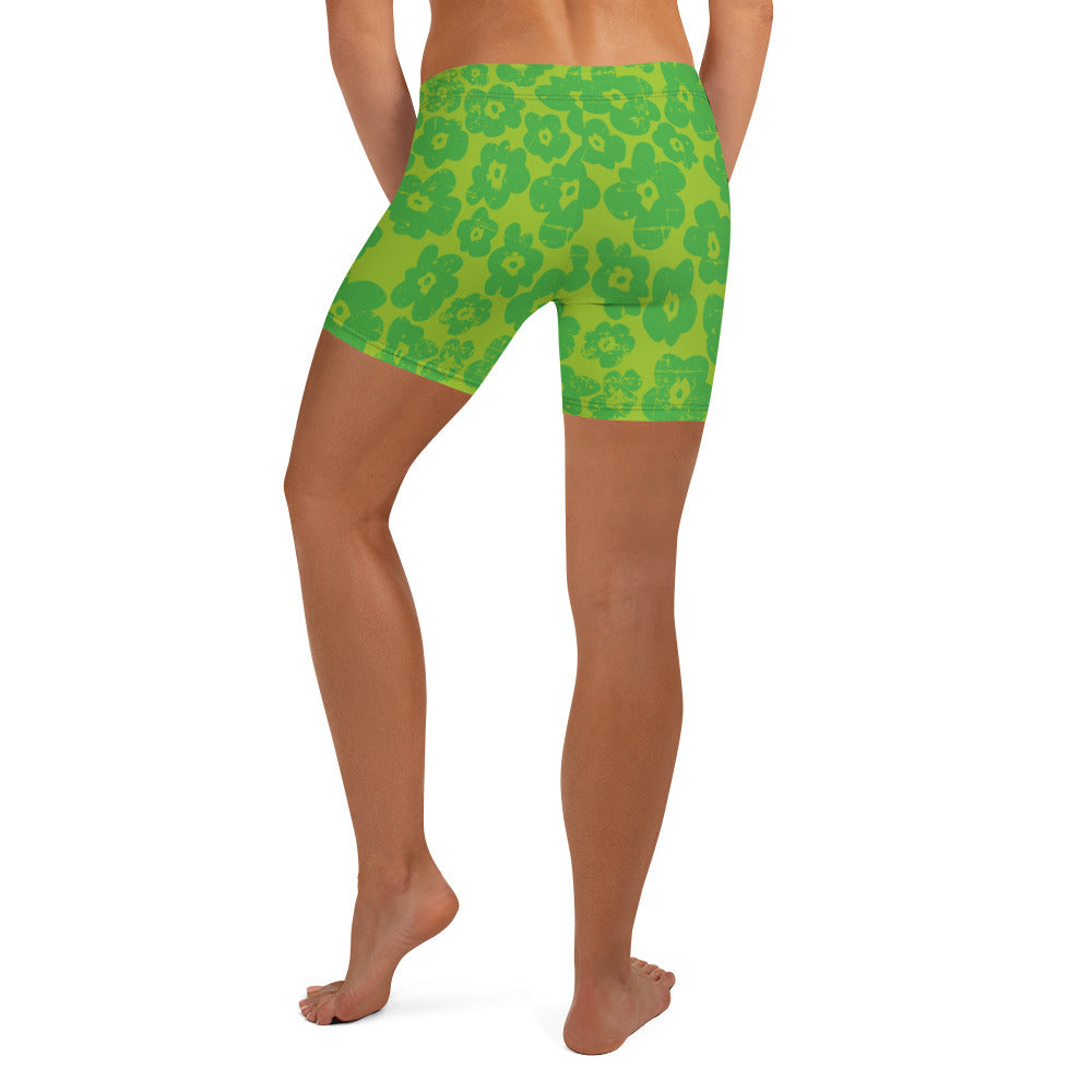 Green Flower Shorts