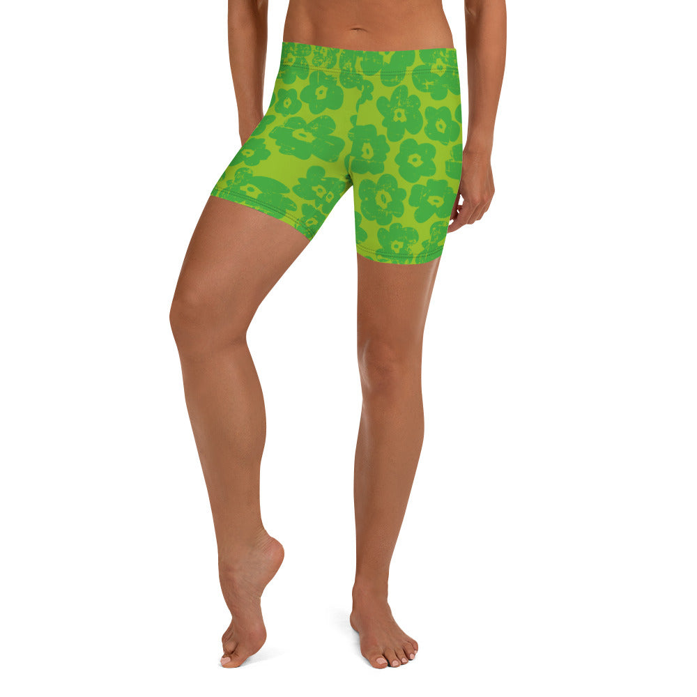 Green Flower Shorts