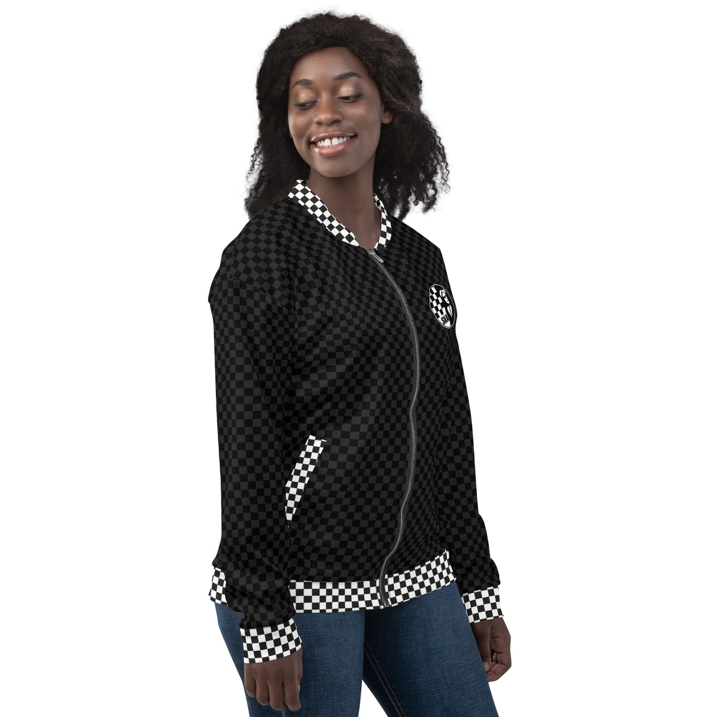 checkered ska trojan music Unisex Bomber Jacket