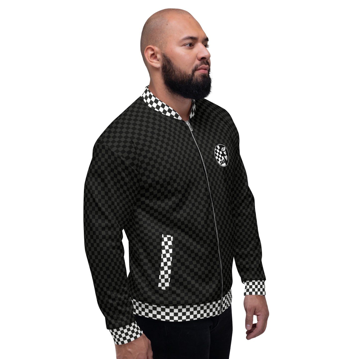 checkered ska trojan music Unisex Bomber Jacket