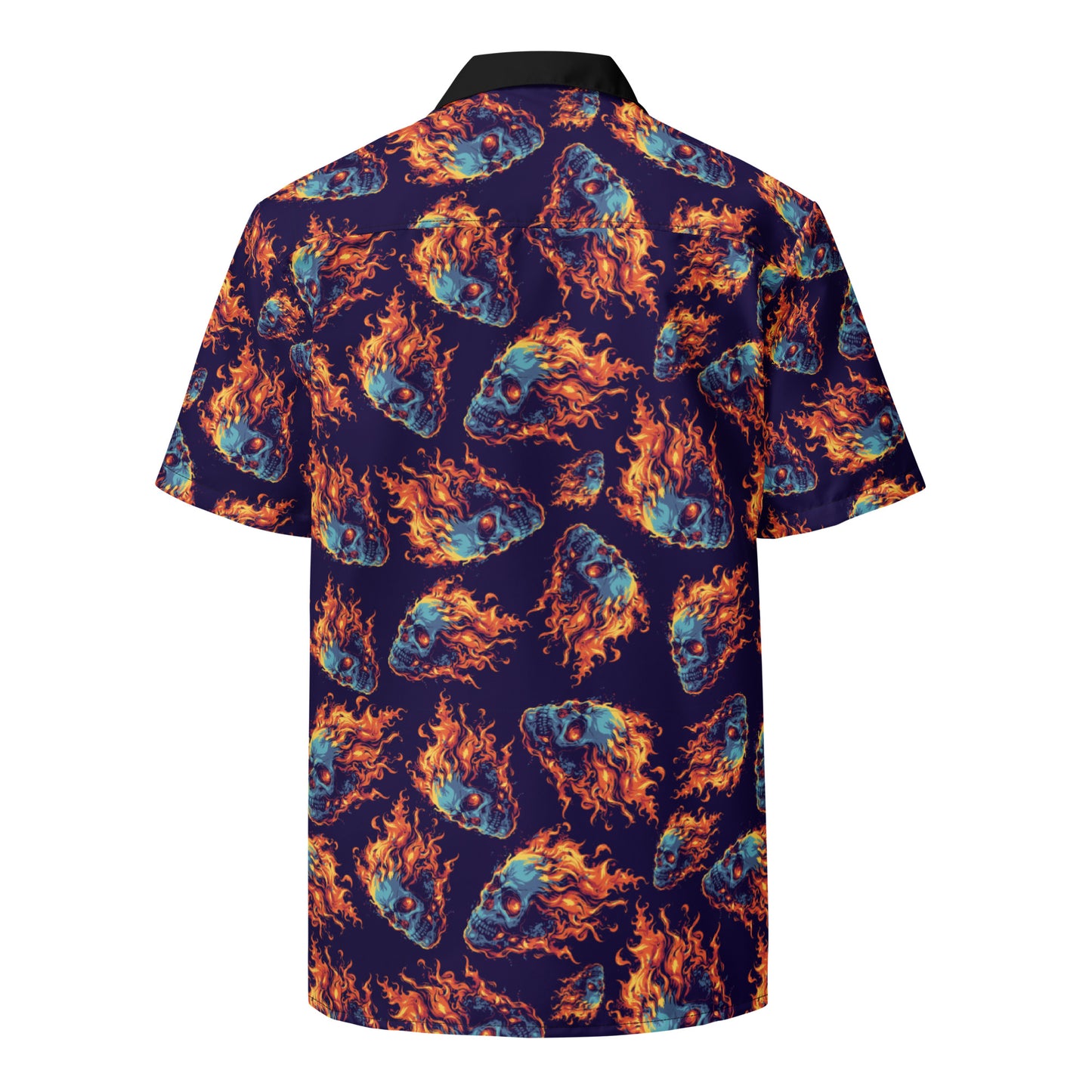 Fire Skull Unisex button shirt