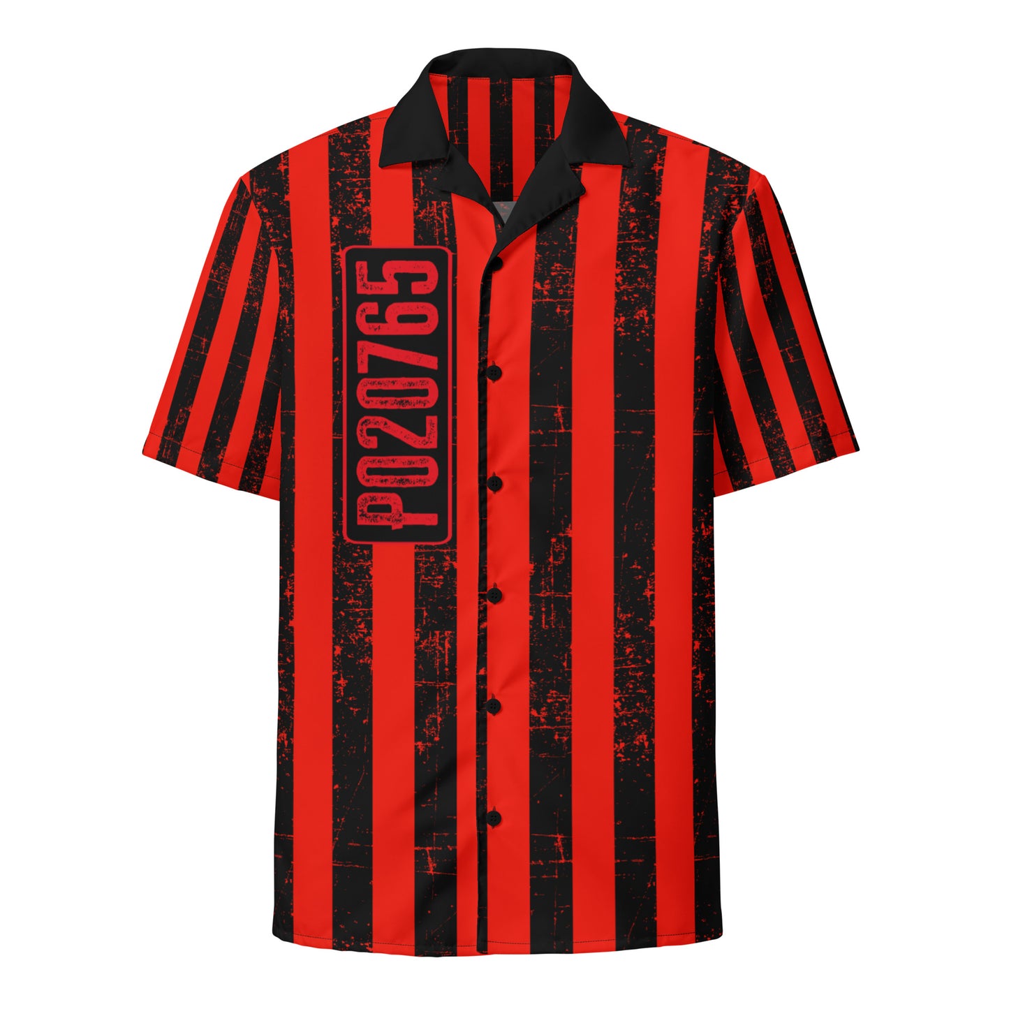 Grunge Stripes red Unisex button shirt