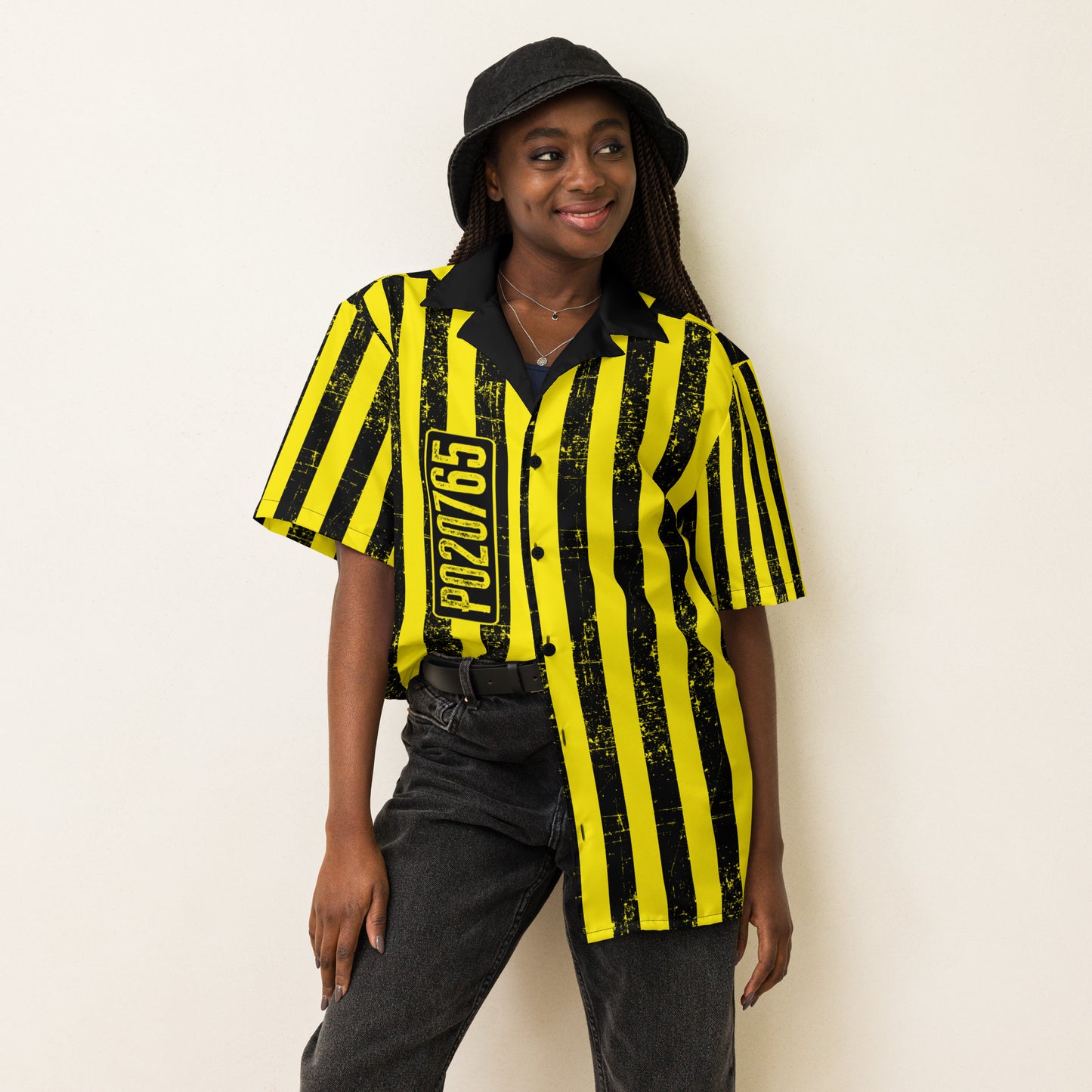 Grunge stripe Unisex button shirt