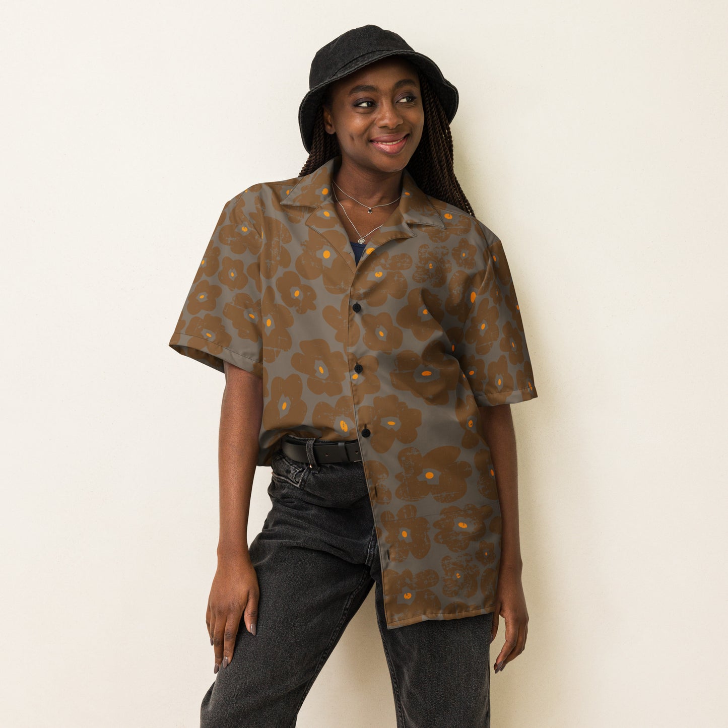 Raw Flower Unisex button shirt