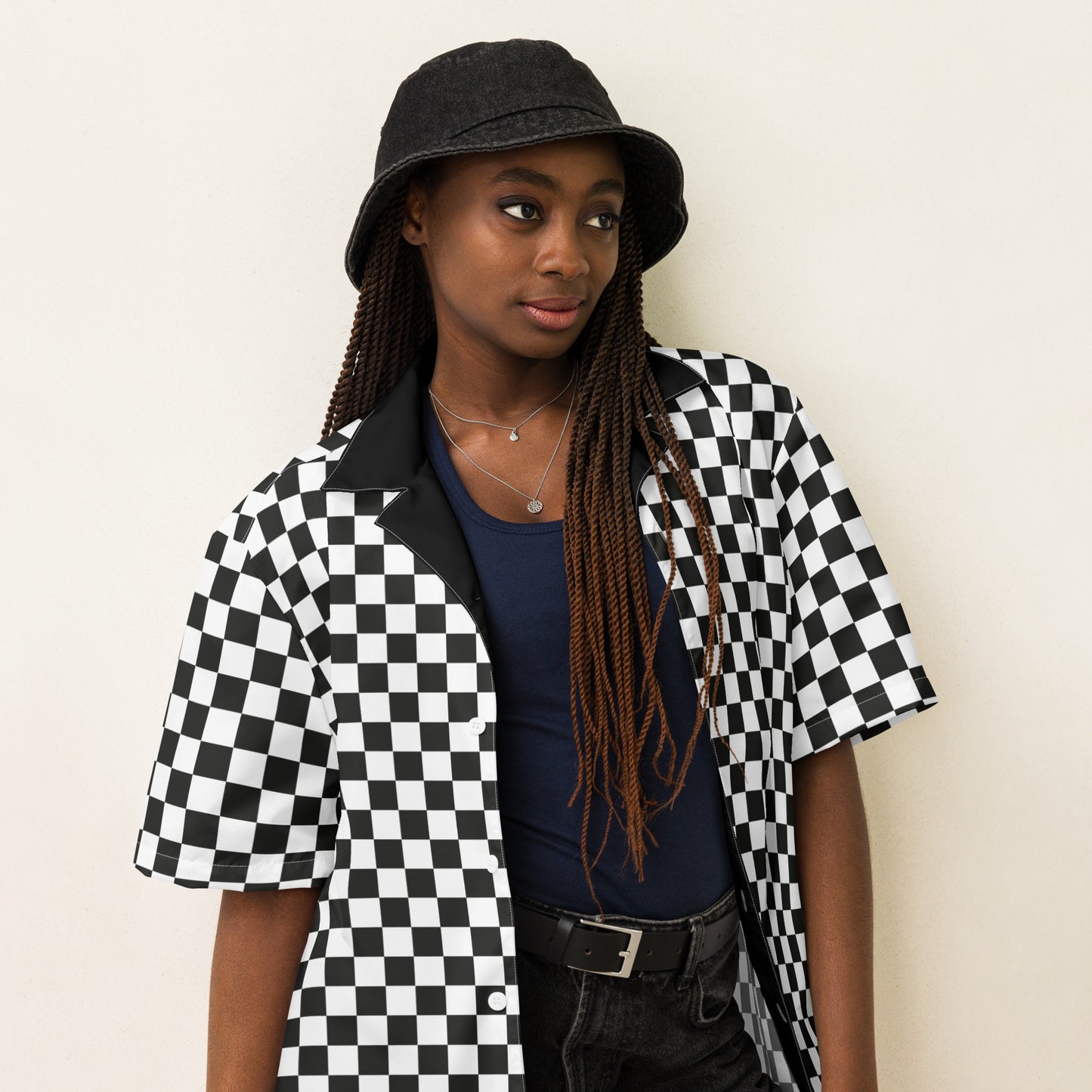 Checkered ska Unisex button shirt