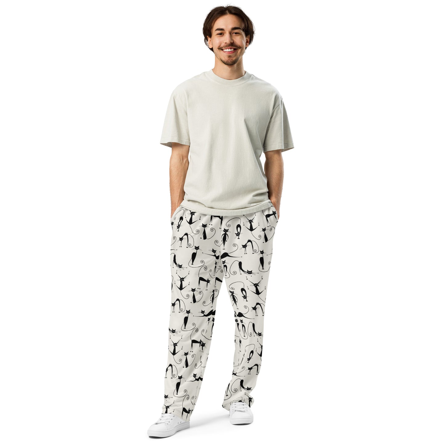 fun cats Wide-leg joggers