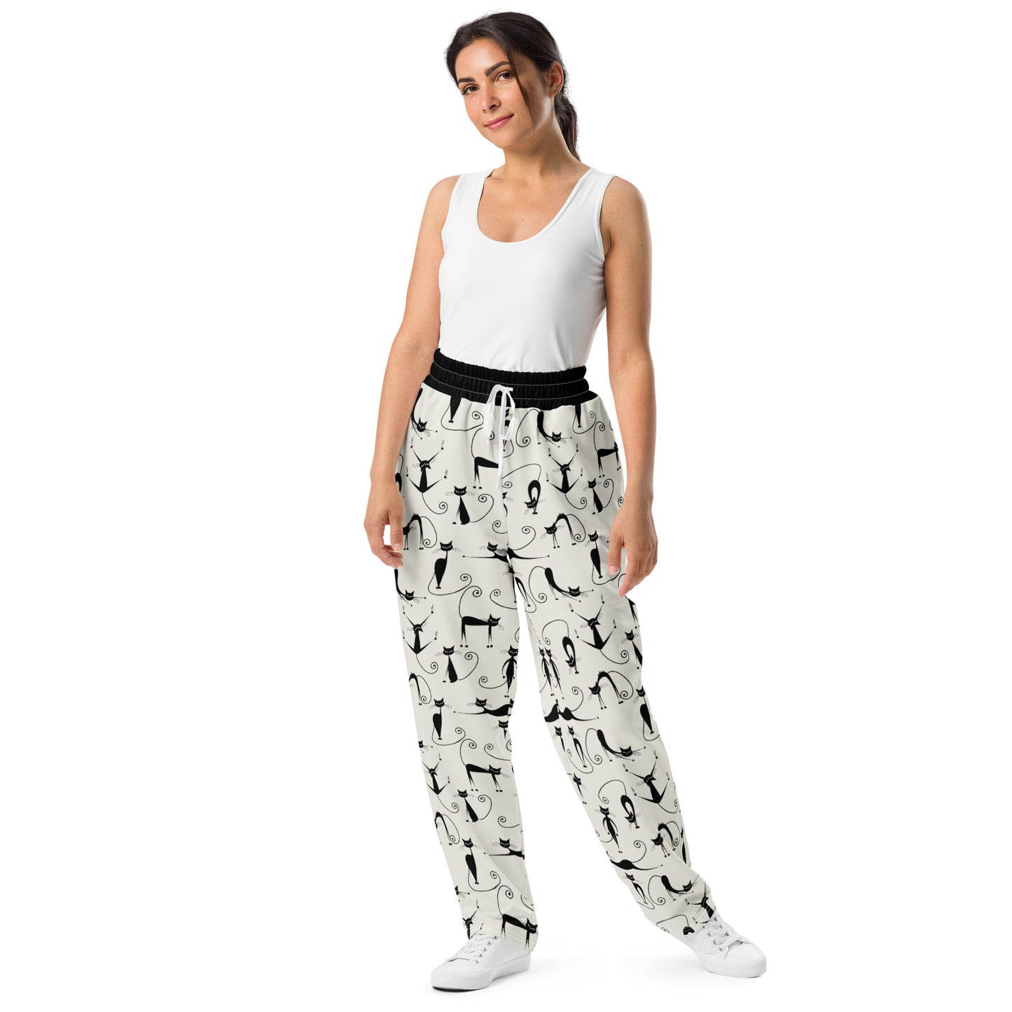 fun cats Wide-leg joggers