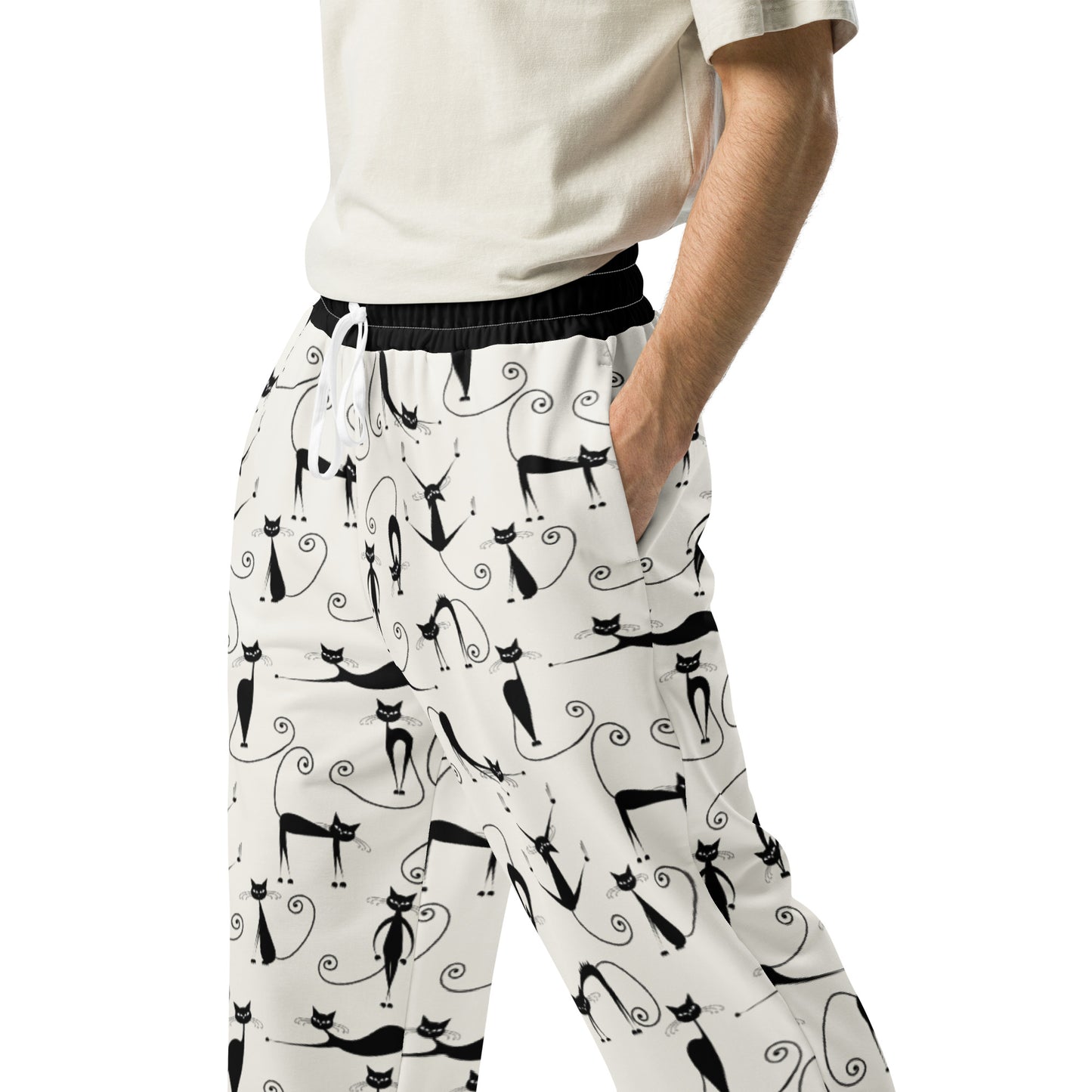 fun cats Wide-leg joggers