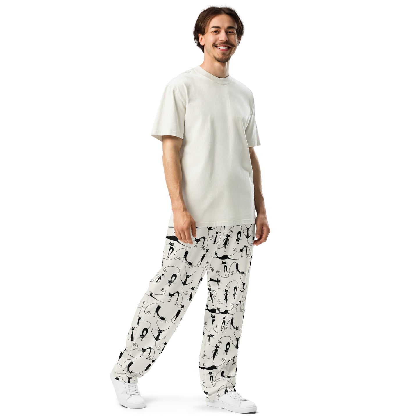 fun cats Wide-leg joggers