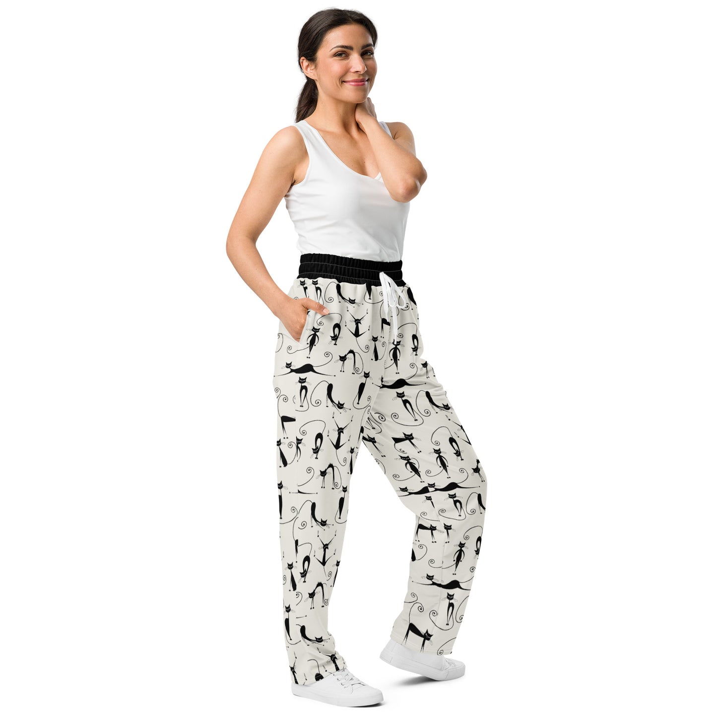 fun cats Wide-leg joggers