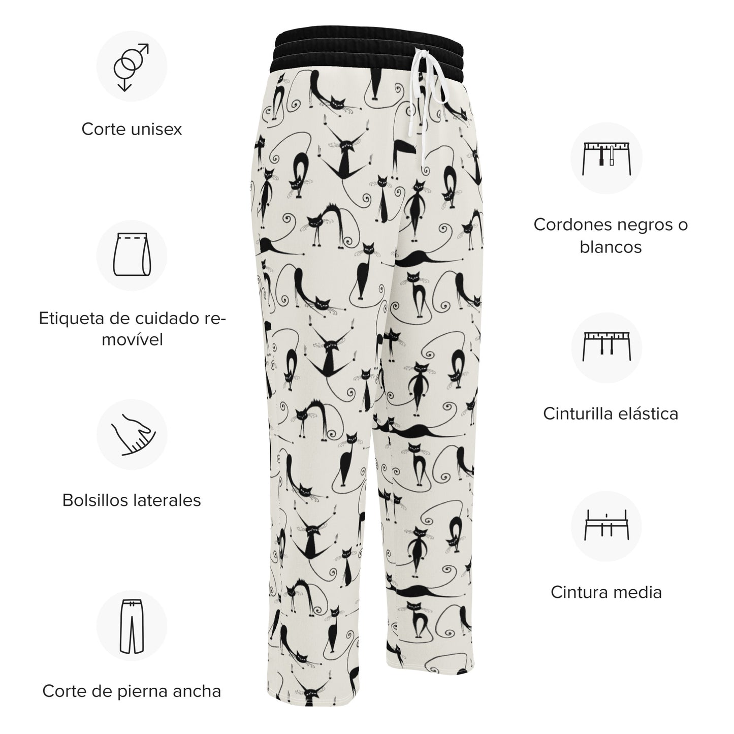 fun cats Wide-leg joggers